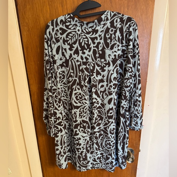 Dear Scarlett Chocolate Mint 3/4 Sleeve V Neck Tunic Top size XL - Picture 3 of 13